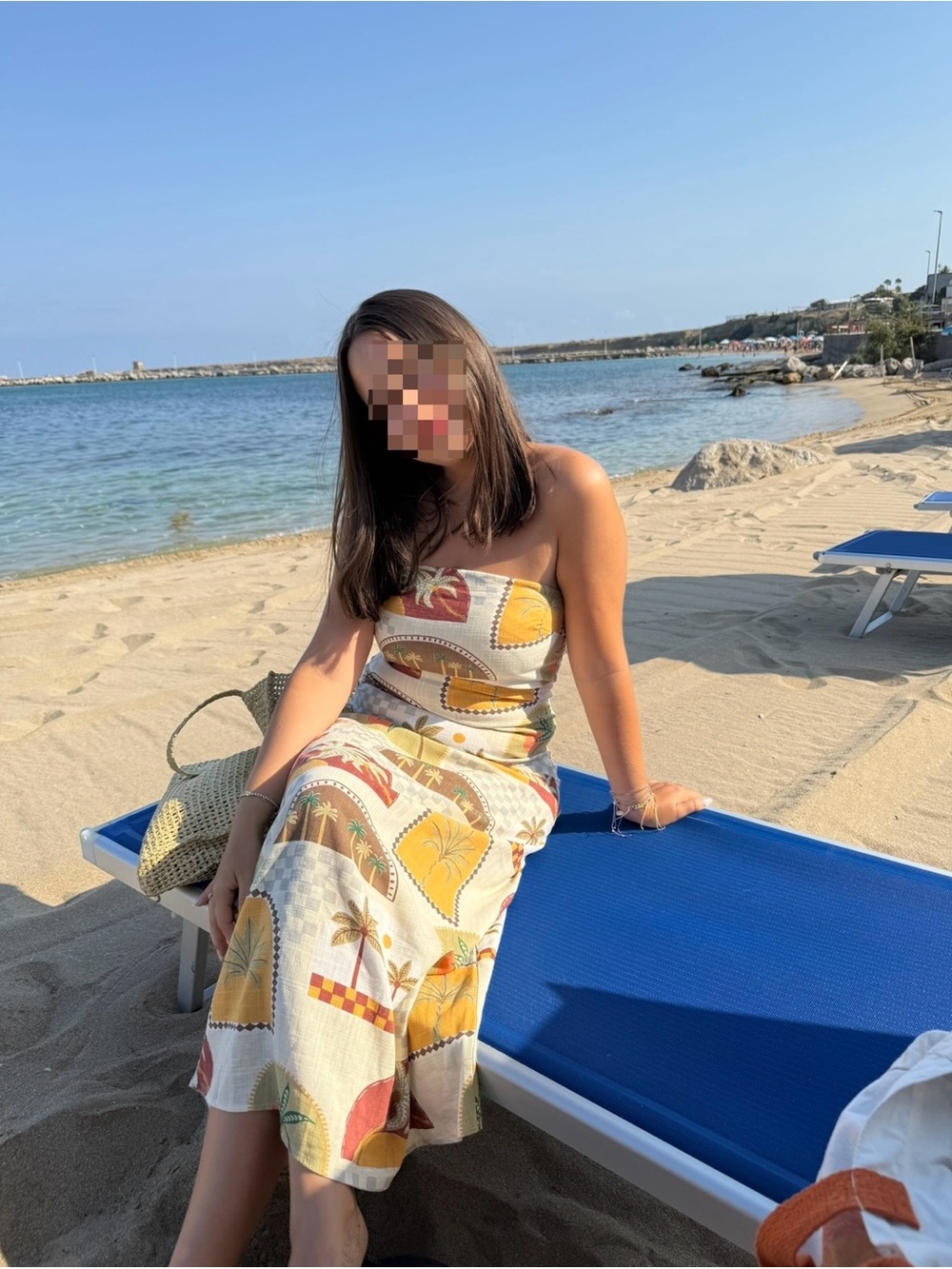 Paper Heat Strapless Midi Dress